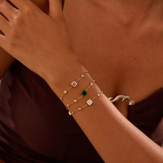 Parisian Chic Zircon Titanium Bracelet