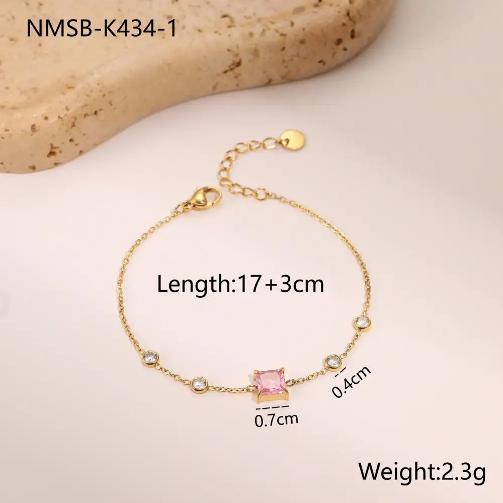 Parisian Chic Zircon Titanium Bracelet - NMSB K4341 / 18K