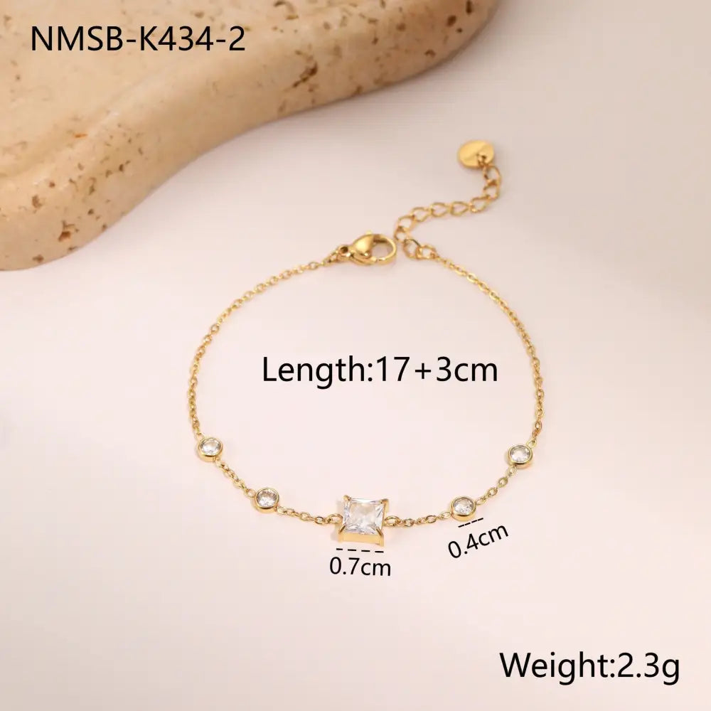 Parisian Chic Zircon Titanium Bracelet - NMSB K4342 / 18K