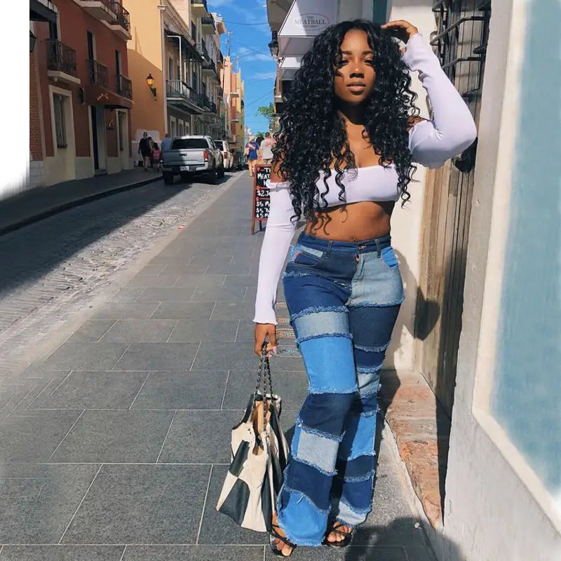 PatchFlare High-Rise Jeans: Artful Retro Vibes