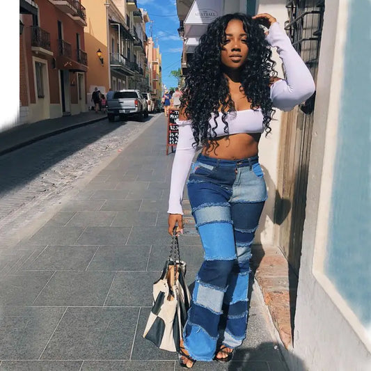 PatchFlare High-Rise Jeans: Artful Retro Vibes