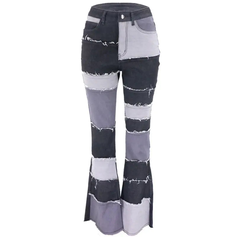 PatchFlare High-Rise Jeans: Artful Retro Vibes - Black / S