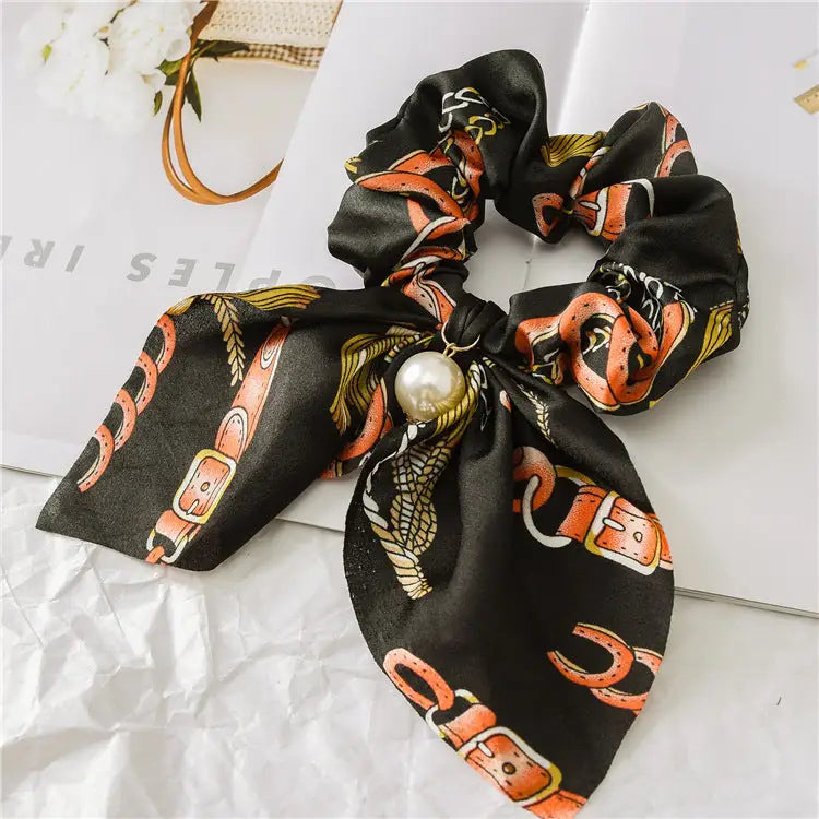 Pearl Bow Intestine Hair Band - D
