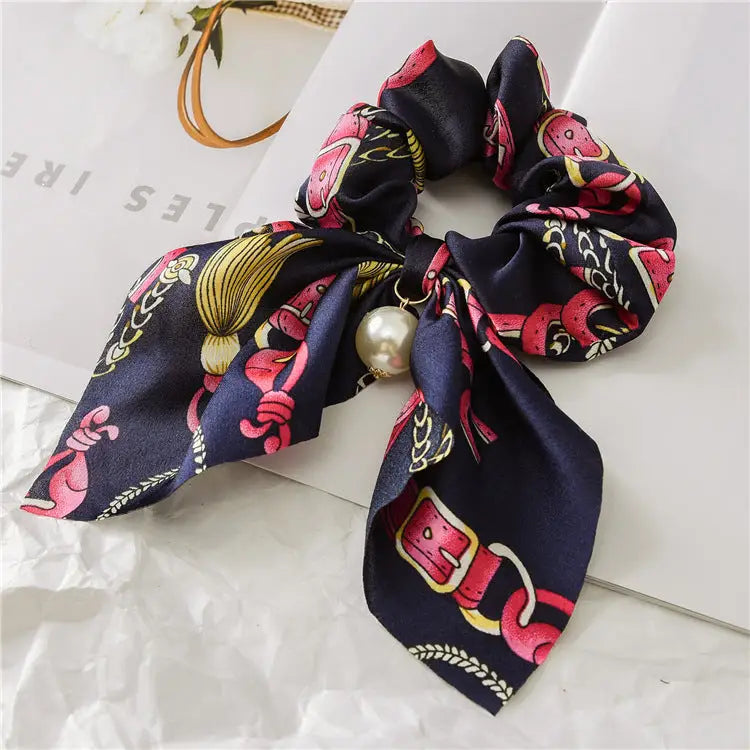 Pearl Bow Intestine Hair Band - F