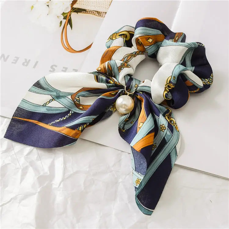 Pearl Bow Intestine Hair Band - H