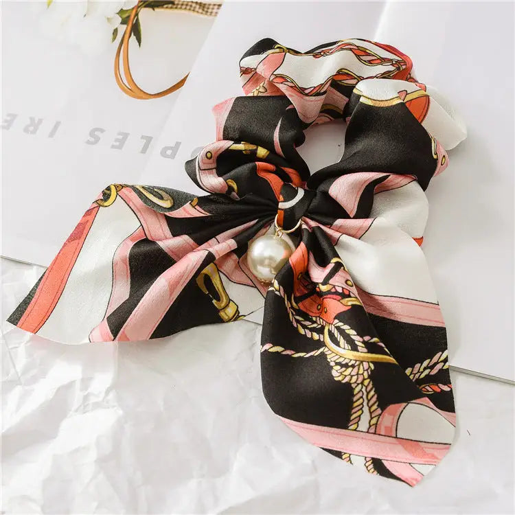 Pearl Bow Intestine Hair Band - K
