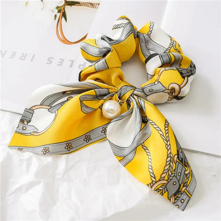 Pearl Bow Intestine Hair Band - S