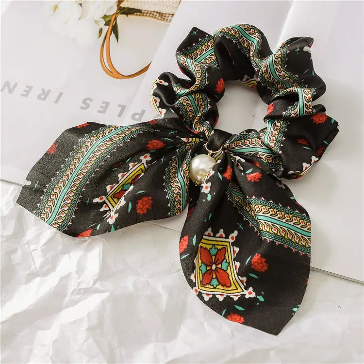 Pearl Bow Intestine Hair Band - T