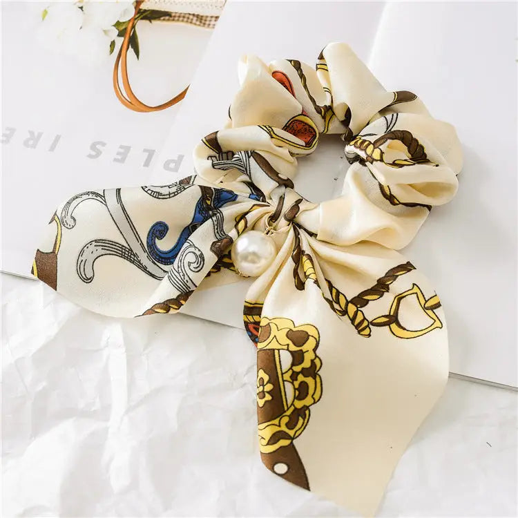 Pearl Bow Intestine Hair Band - W