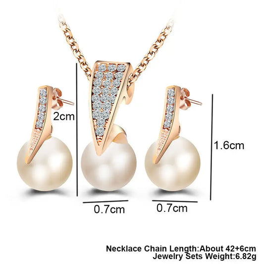 Pearly Duo Necklace Set - Picture color