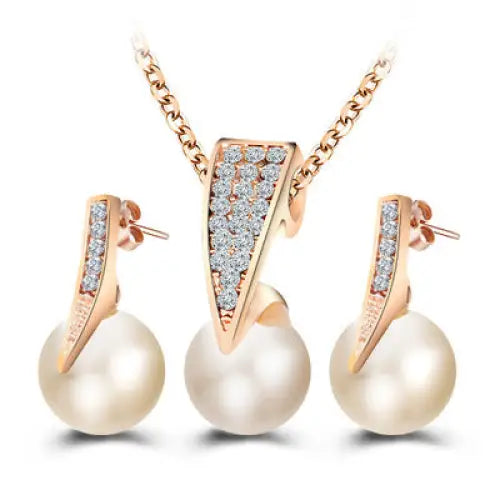 Pearly Duo Necklace Set - Picture color