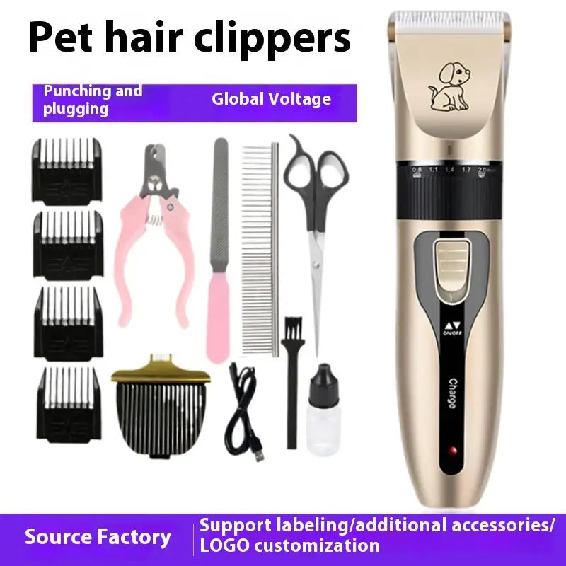 Pet Grooming Scissors and Nail Cap Cutter Set for Dogs Golden Combination Package C