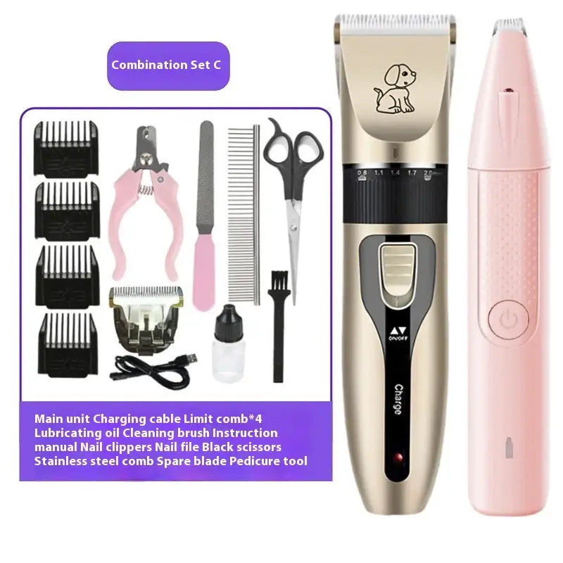 Pet Grooming Scissors and Nail Cap Cutter Set for Dogs Golden Combination Package C