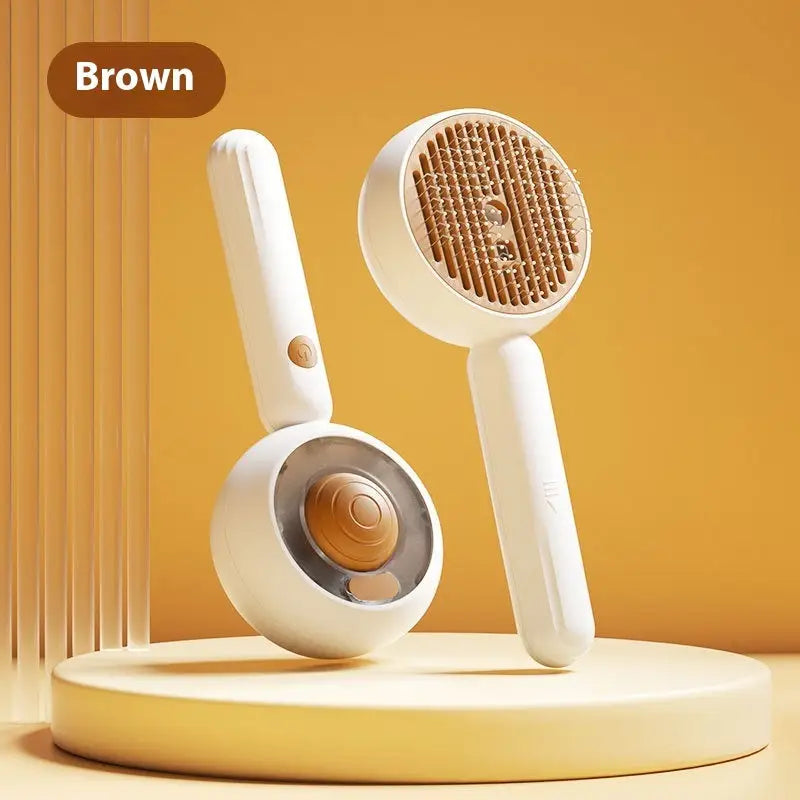 Pet Spray Comb Brush for Cats and Dogs Brown
