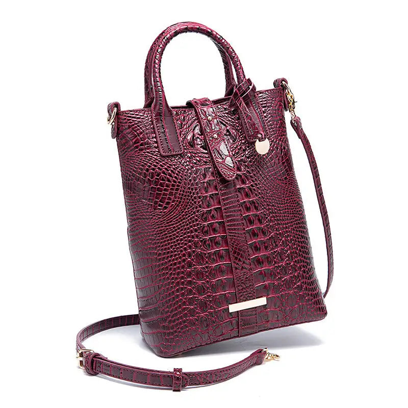 PG-396 PU Suitcase Square Vertical Shoulder Bag Multiple Colors - Vermilion