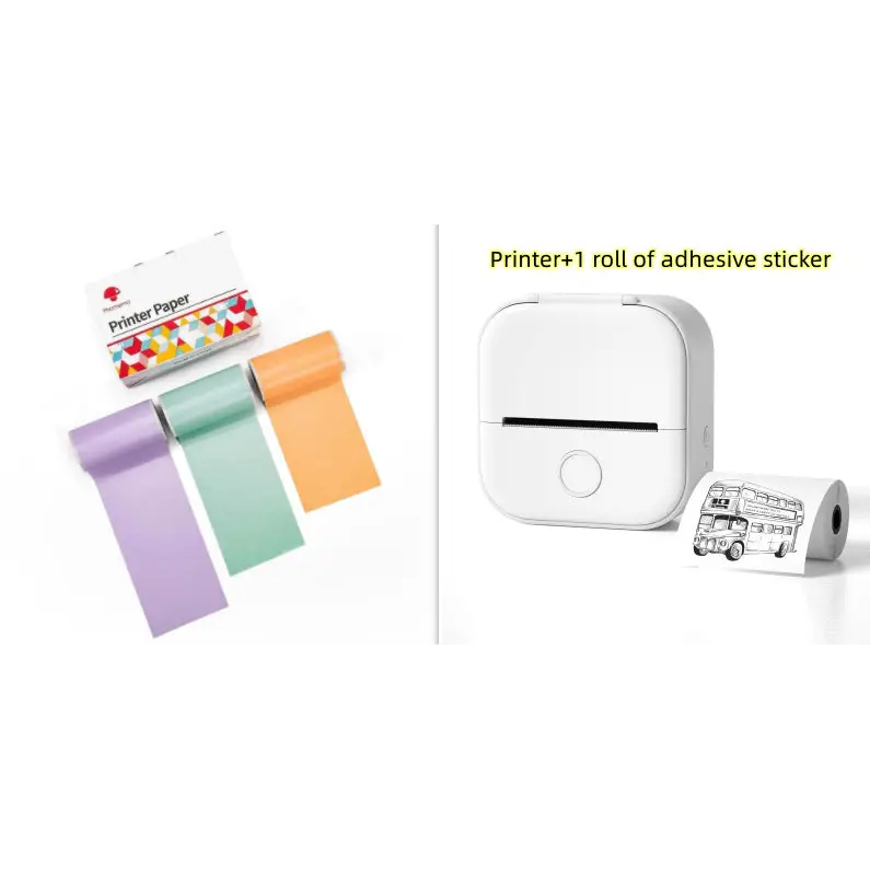 Phomemo T02 Mini Inkless Pocket Printer with Extensive Question Banks Set4 / USB