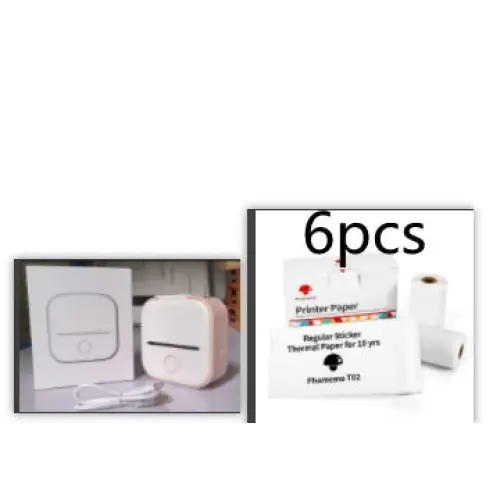 Phomemo T02 Mini Inkless Pocket Printer with Extensive Question Banks Pink Set3 / USB