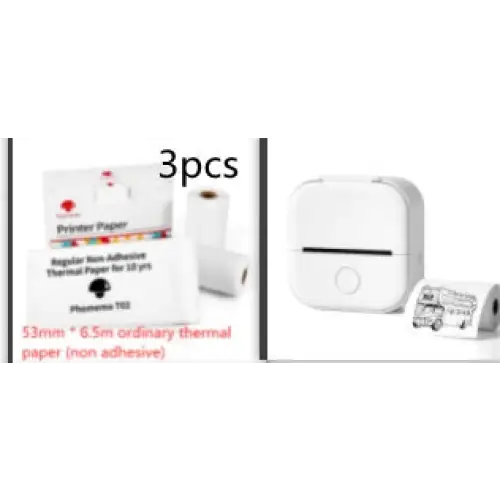 Phomemo T02 Mini Inkless Pocket Printer with Extensive Question Banks Whiteset2. / USB