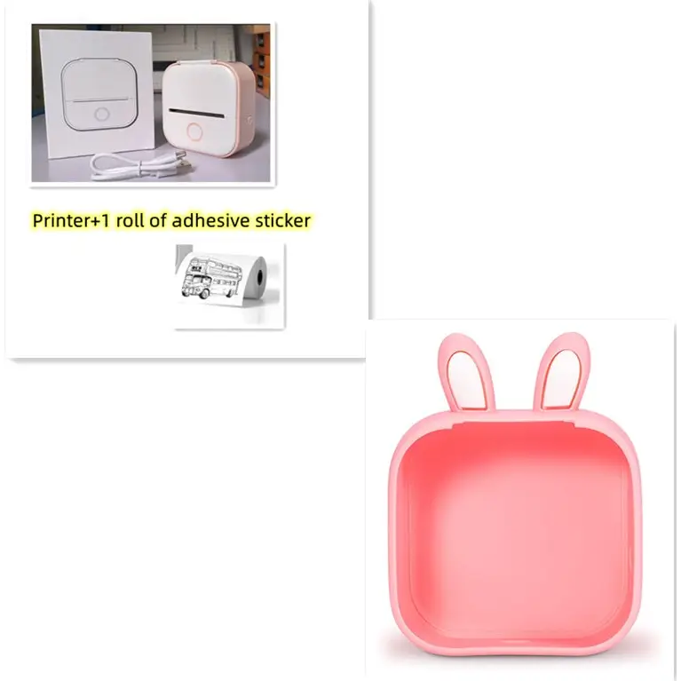 Phomemo T02 Mini Inkless Pocket Printer with Extensive Question Banks Pink SetD / USB