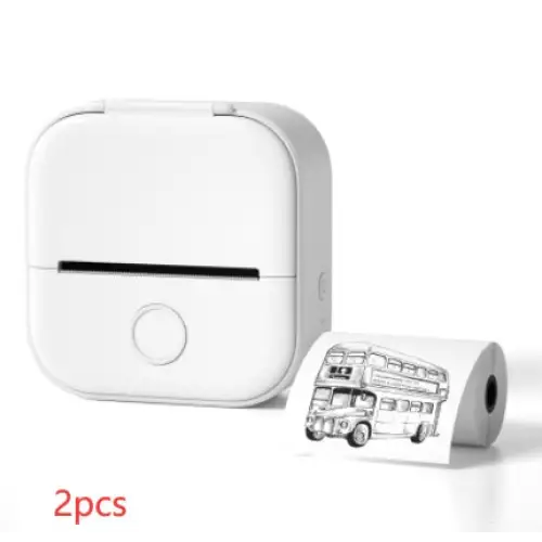 Phomemo T02 Mini Inkless Pocket Printer with Extensive Question Banks White 2pcs / USB
