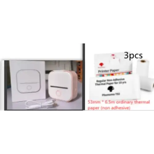 Phomemo T02 Mini Inkless Pocket Printer with Extensive Question Banks Pinkset2. / USB