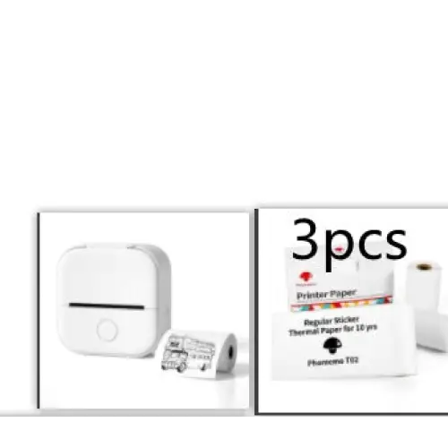 Phomemo T02 Mini Inkless Pocket Printer with Extensive Question Banks White Set2 / USB