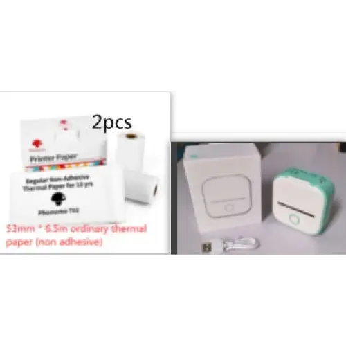Phomemo T02 Mini Inkless Pocket Printer with Extensive Question Banks Greenset3. / USB