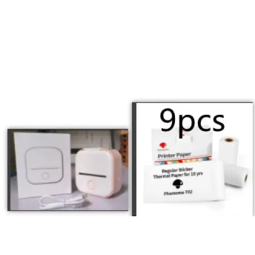 Phomemo T02 Mini Inkless Pocket Printer with Extensive Question Banks Pink Set4 / USB