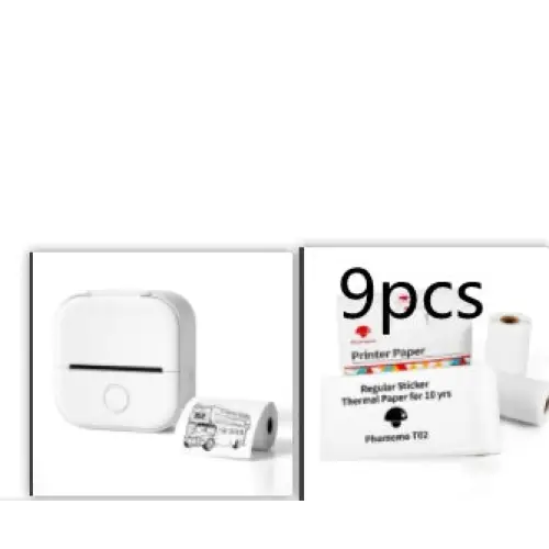 Phomemo T02 Mini Inkless Pocket Printer with Extensive Question Banks White Set4 / USB