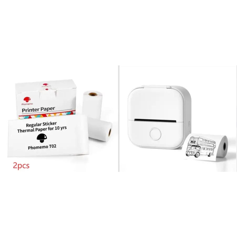 Phomemo T02 Mini Inkless Pocket Printer with Extensive Question Banks Set1 / USB