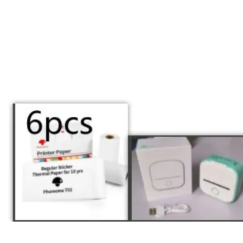 Phomemo T02 Mini Inkless Pocket Printer with Extensive Question Banks Green Set3 / USB