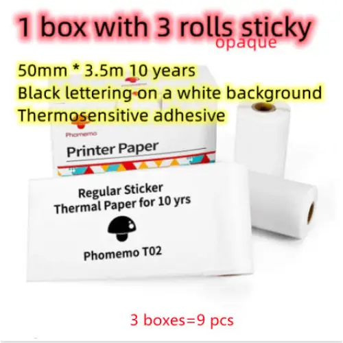 Phomemo T02 Mini Inkless Pocket Printer with Extensive Question Banks Printer paper 3pcs / USB