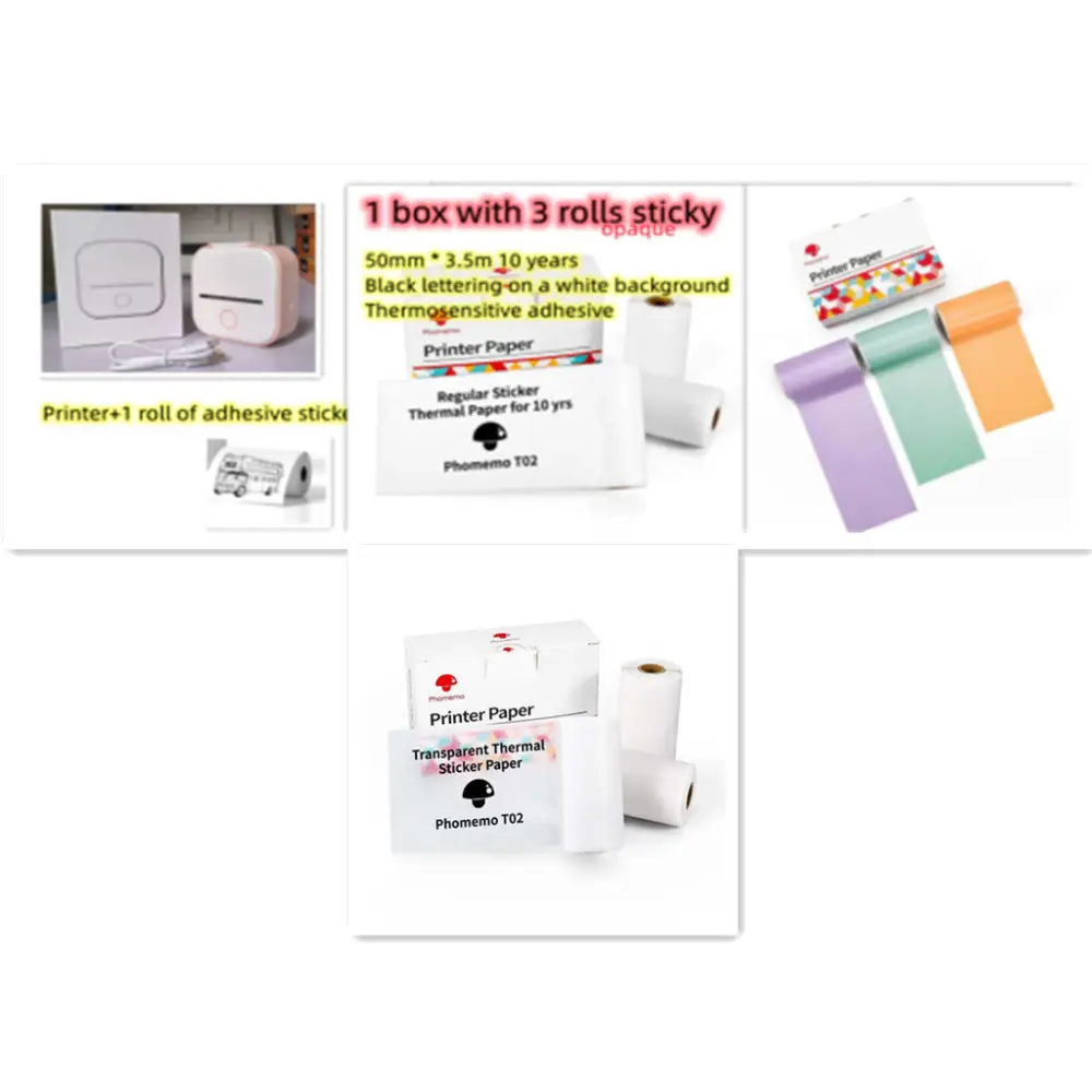 Phomemo T02 Mini Inkless Pocket Printer with Extensive Question Banks Set10 / USB