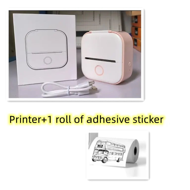 Phomemo T02 Mini Inkless Pocket Printer with Extensive Question Banks Pink / USB