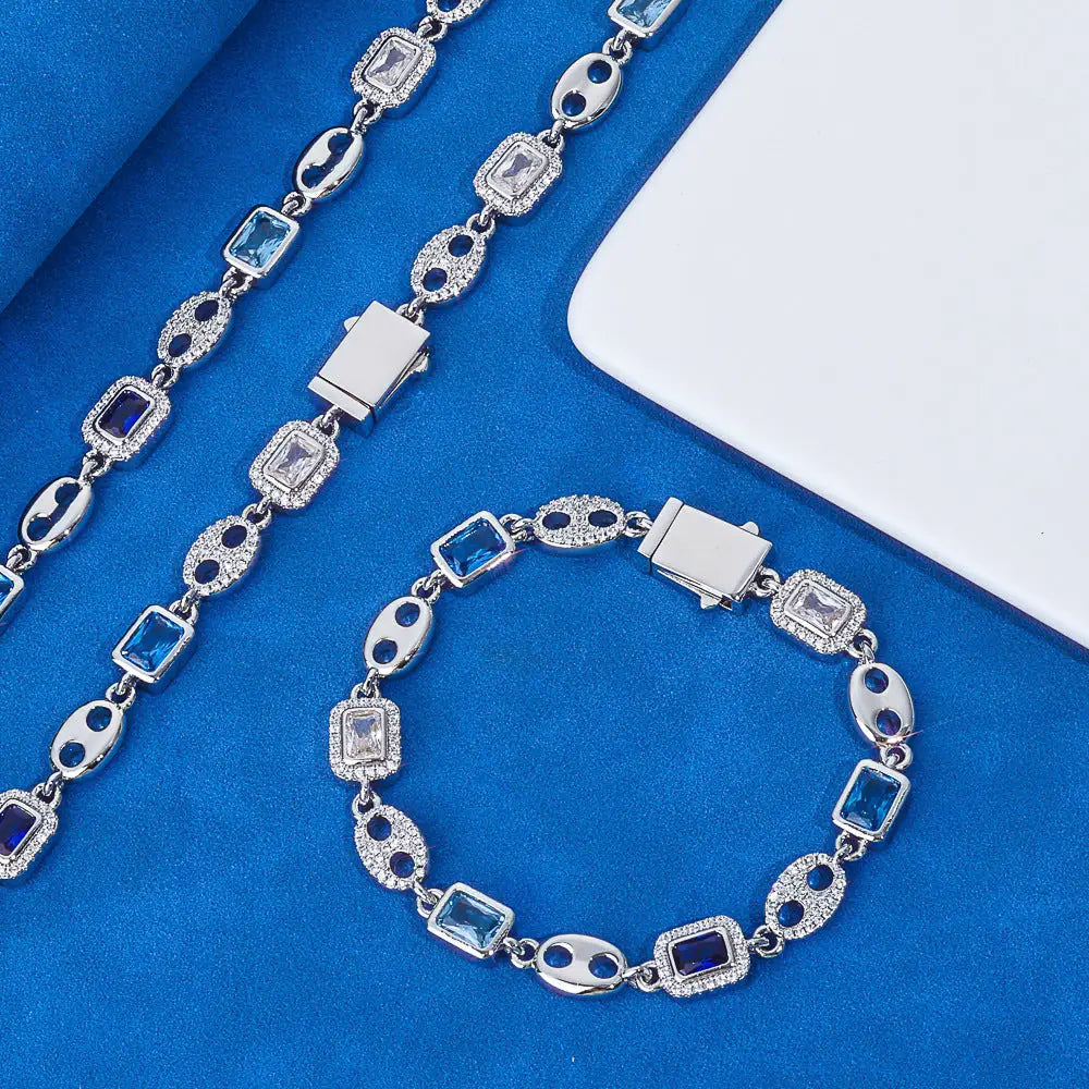 Pig Nose Charm Bracelet with Gemstone Detailing