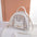 Plaid Oval PU Suitcase Shoulder Bag for Women Multiple Colors 19cm - White