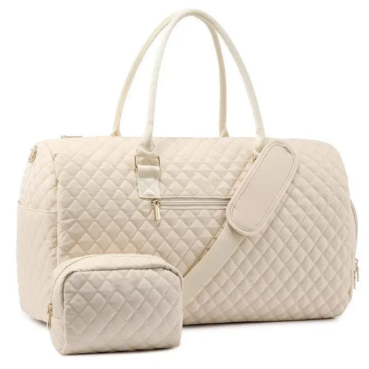 Plaid Retro Travel Bag for Men and Women Polyester European American Style