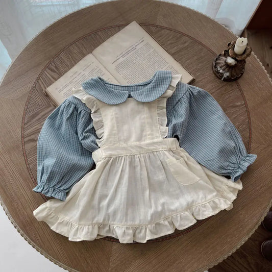Plaid Romper Sling & Overskirt