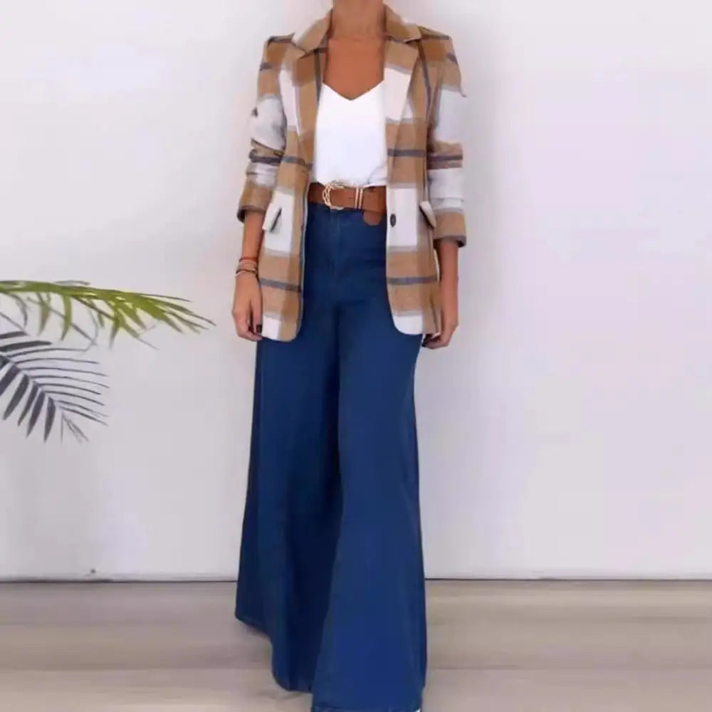 Plaid Wool Coat for Her