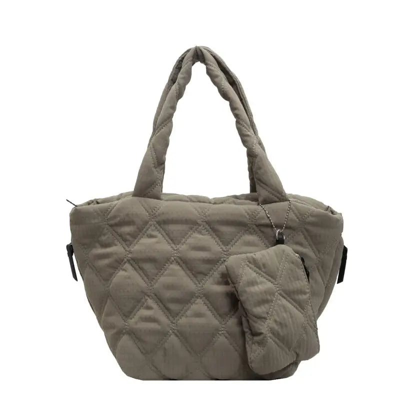 PlaidPerfection: Women’s Diamond Shoulder Bag - Green