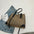 Polyester Lined Rabbit Pendant in Caffeine Brown and Black Contrasts - Striking Black / 37X15X29CM