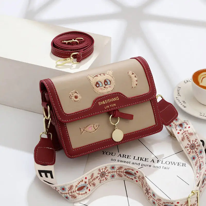 Polyester Lined Soft PU Crossbody Suitcase with Multiple Zipper Pockets