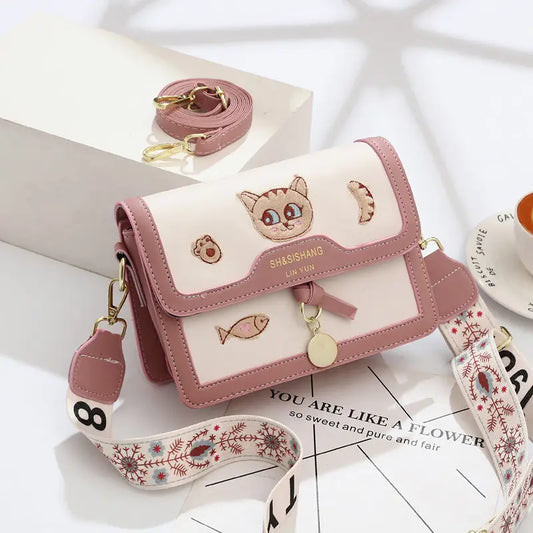 Polyester Lined Soft PU Crossbody Suitcase with Multiple Zipper Pockets