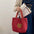 Polyester Medium Tote Bag with Soft Shoulder Strap for Youth - Red