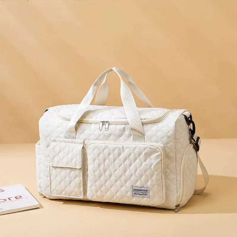 Polyester Plaid Crescent Travel Bag for Men and Women