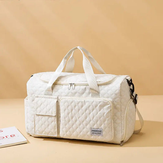 Polyester Plaid Crescent Travel Bag for Men and Women