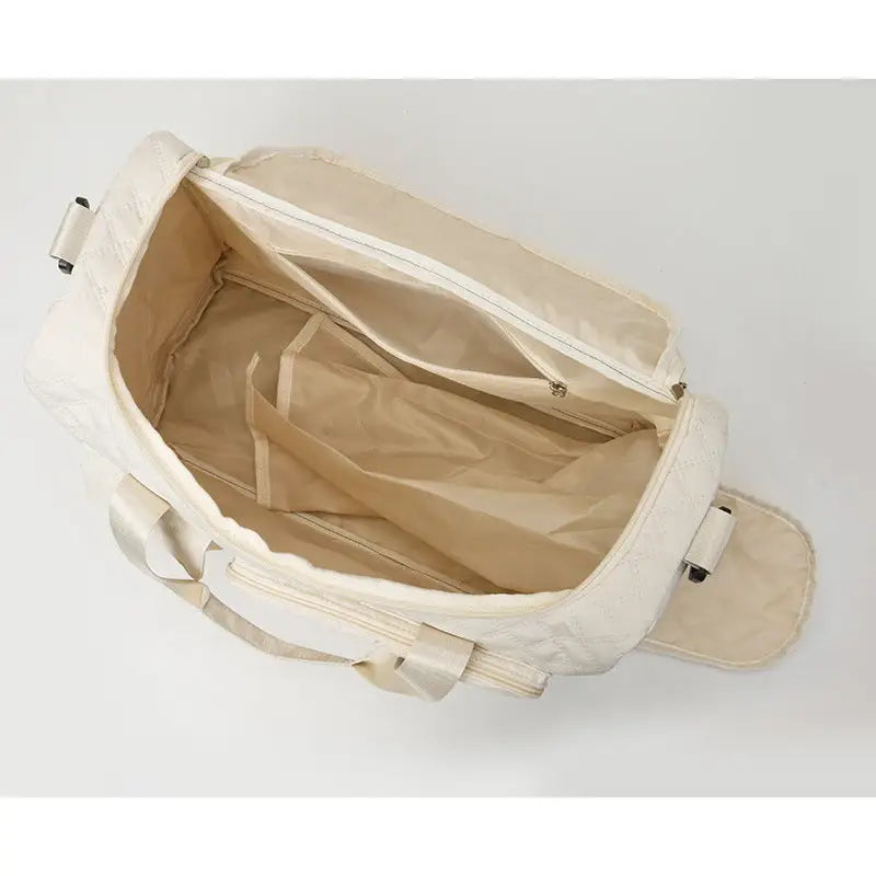 Polyester Plaid Crescent Travel Bag for Men and Women