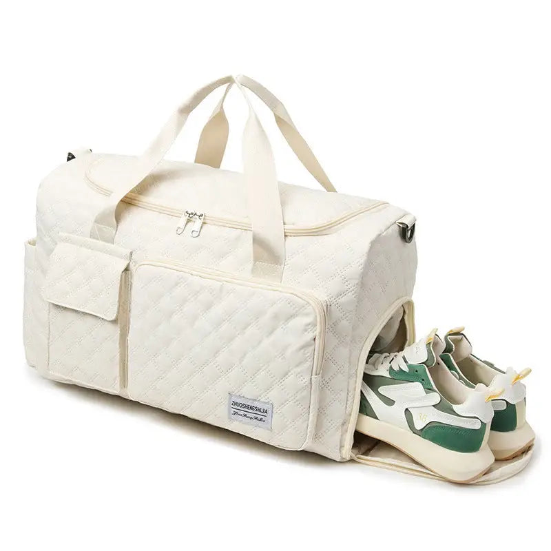 Polyester Plaid Crescent Travel Bag for Men and Women