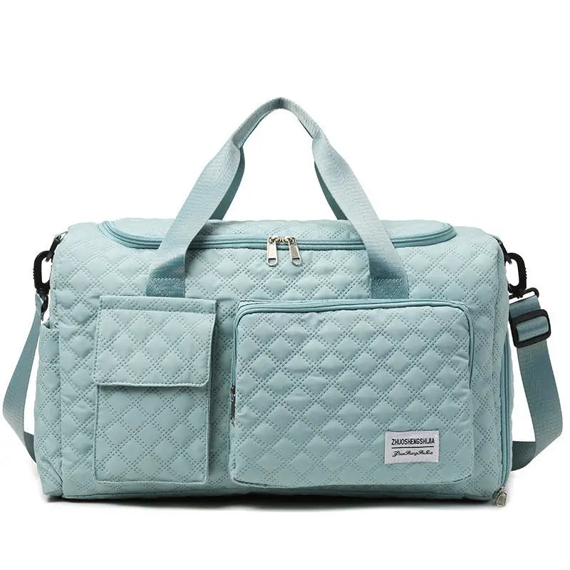 Polyester Plaid Crescent Travel Bag for Men and Women - Qingshan Dai