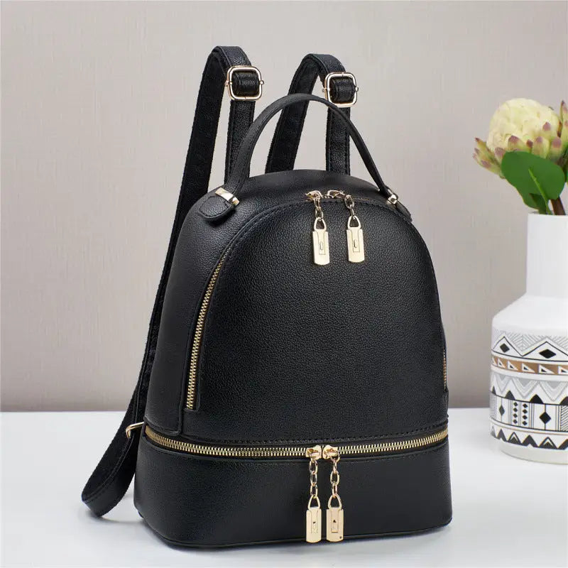 Polyester PU Packing Bag with Multiple Color Options and Sewing Thread - Black / 24x12x29CM